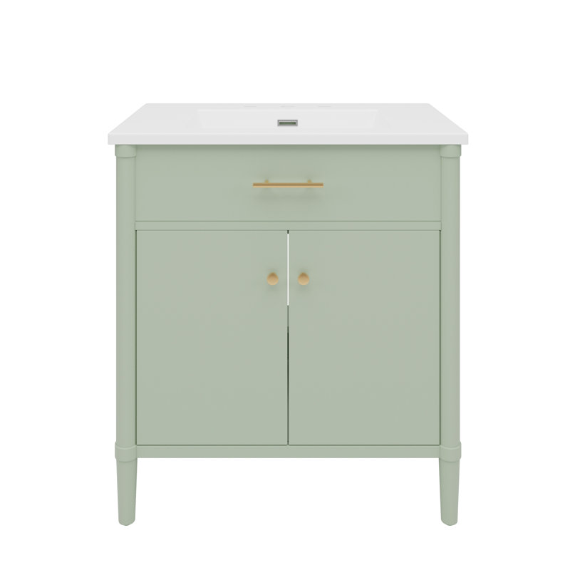 Meuble-lavabo 31 po avec lavabo, Vert