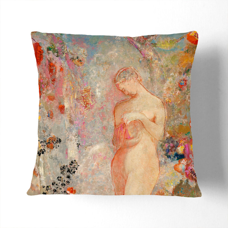 Pandora Vol.1 by Odilon Redon Scatter Cushion with Filling, Stone, 40cm H x 40cm W x 15cm D