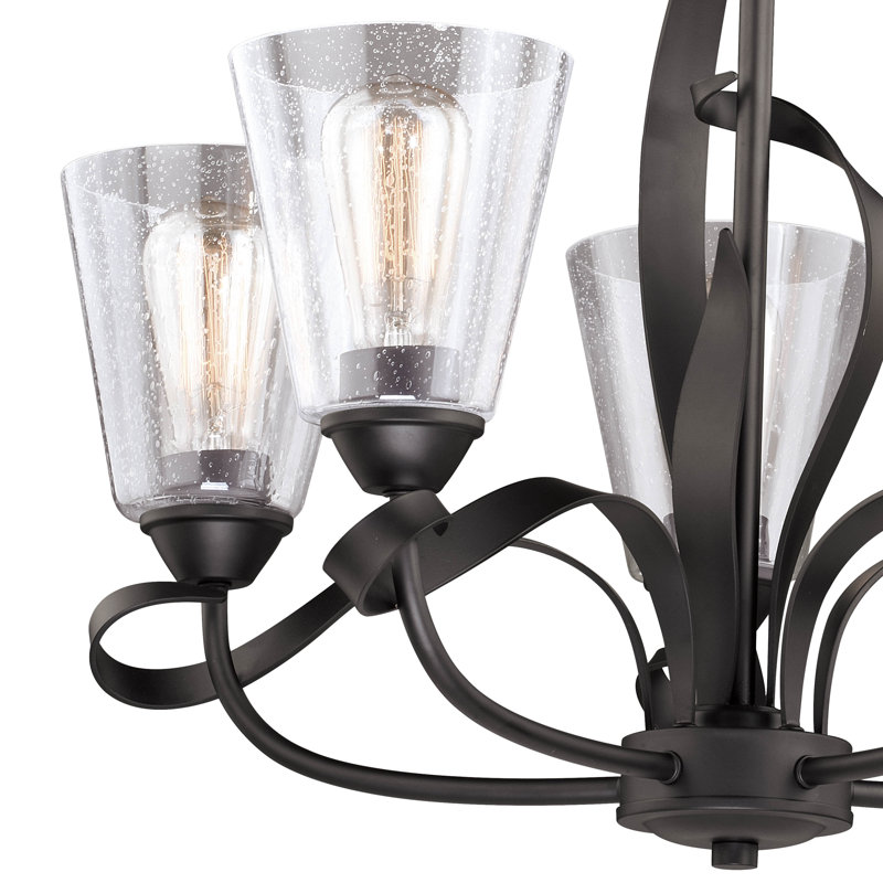Lustre classique à 5 lumières avec abat-jour Zermeno