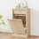 Armoire à poubelle en bois à double basculement double, organisateur de poubelle avec tiroir de rangement 20 gallons, naturel