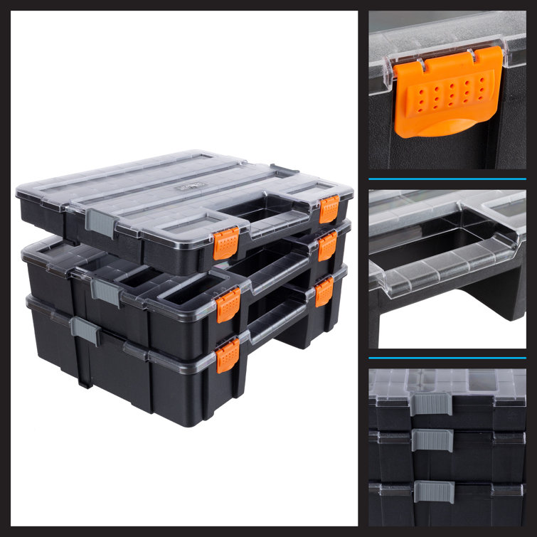 Stalwart 52 Customizable Compartment 3 in 1 Tool Box Organizer