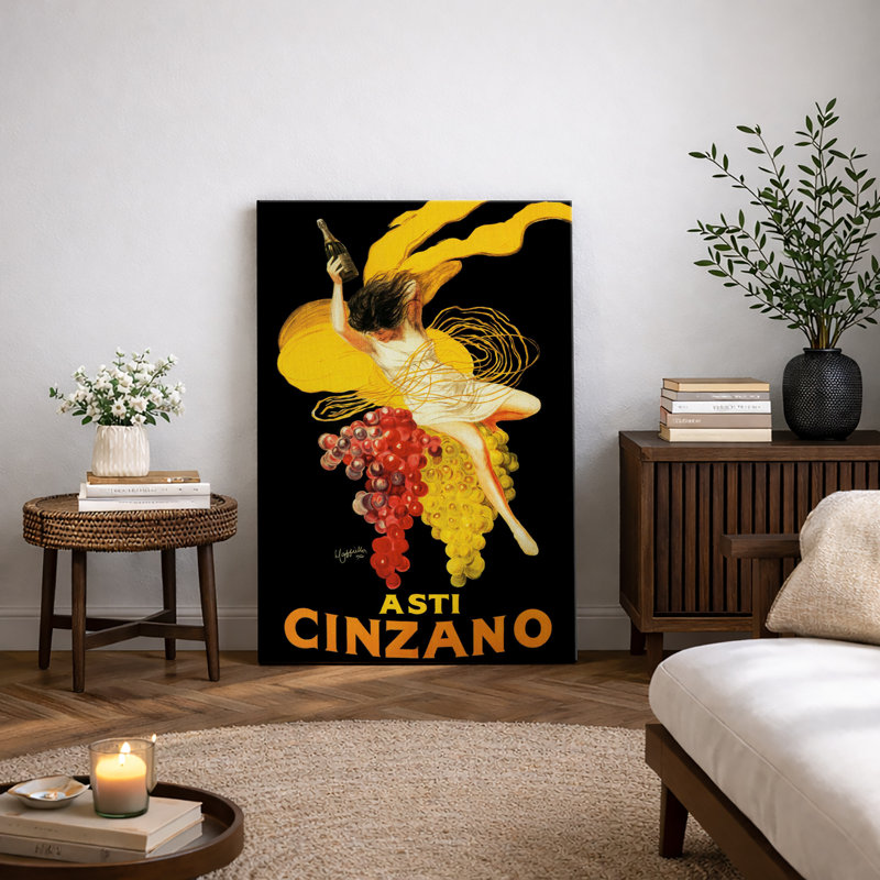 «Vintage Asti Cinzano Wine», affiche, publicité rétro italienne, impression sur toile encadrée, impression sur toile