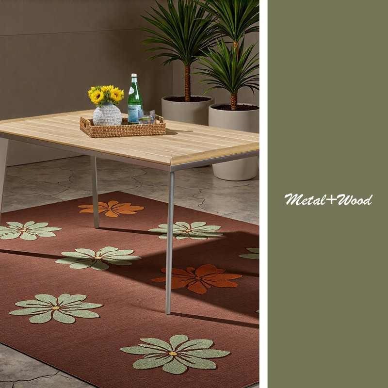 Table à manger avec plateau en faux bois