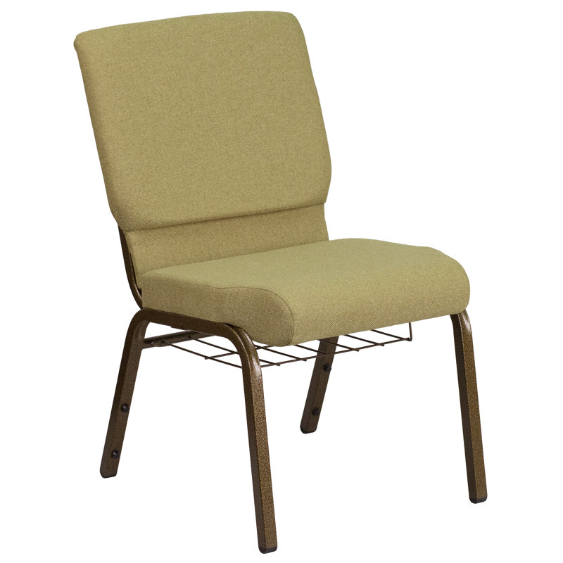 Chaise de salle d'attente empilable en tissu 19,25 po Lionel, Filon doré, Brun à pois
