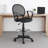 Rea Drafting Stool Chair, Loop Arms, Black Mesh, Chrome Footring
