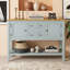 Console rétro avec 4 tiroirs, 2 armoires de rangement, tablette inférieure ouverte et poignées en métal-827904739