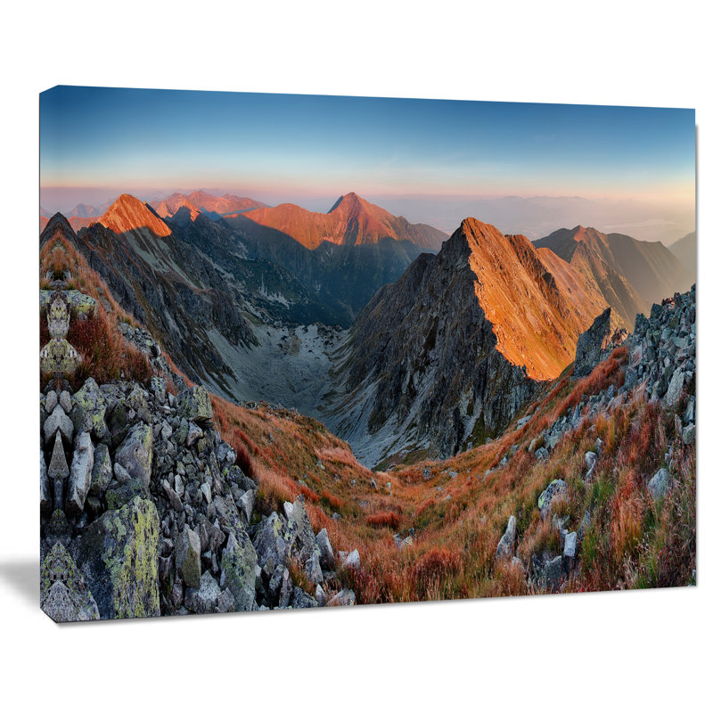 « slovaquie montagnes à automne », reproduction de photo sur toile tendue encadrée, H 30 po x l 40 po x P 1 po