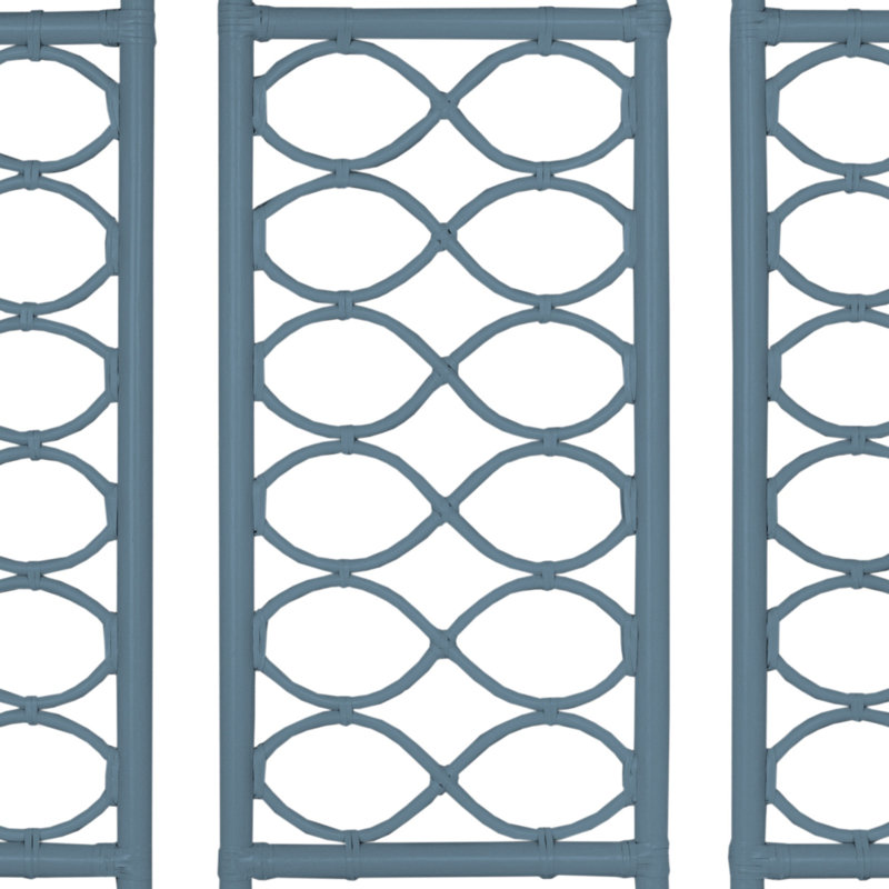 Infinity Wicker/Rattan Open-Frame Headboard, Queen, Light Blue