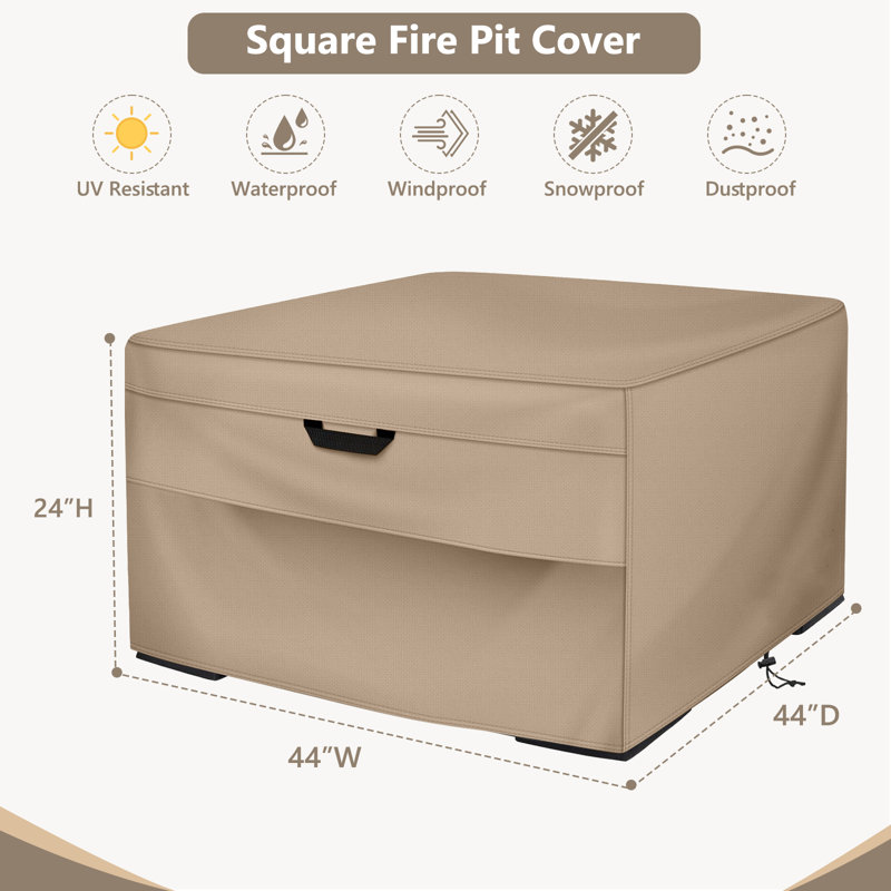 Housse imperméable pour table de foyer d'extérieur