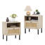 Table de chevet rectangulaire avec porte en rotin Aimara-146427998-175532743