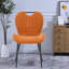 Portable Dining Chairs Set Of 4, Orange Fabric Metal Frame, Modern Kitchen