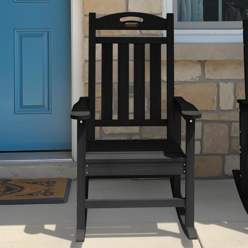 Chaise berçante pour foyer en PEHD, Noir