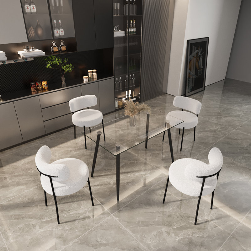Ensemble de salle à manger confortable en verre pour espaces compacts