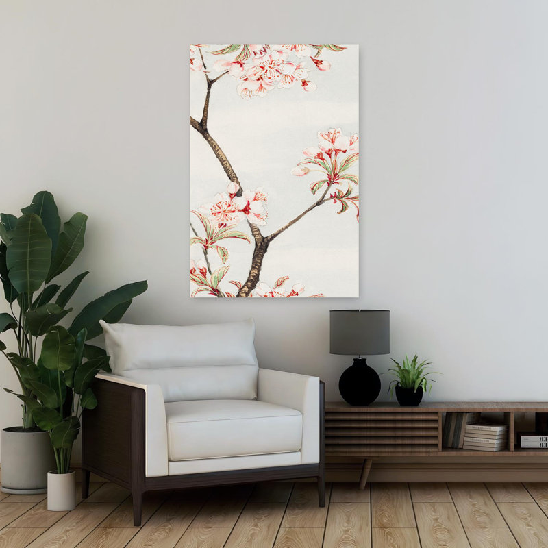 Denetria Contemporary Art Abstract Contemporary Cherry Flower Fruit Wall Art - Wrapped Canvas Print, 91.44 cm H x 60.96 cm W