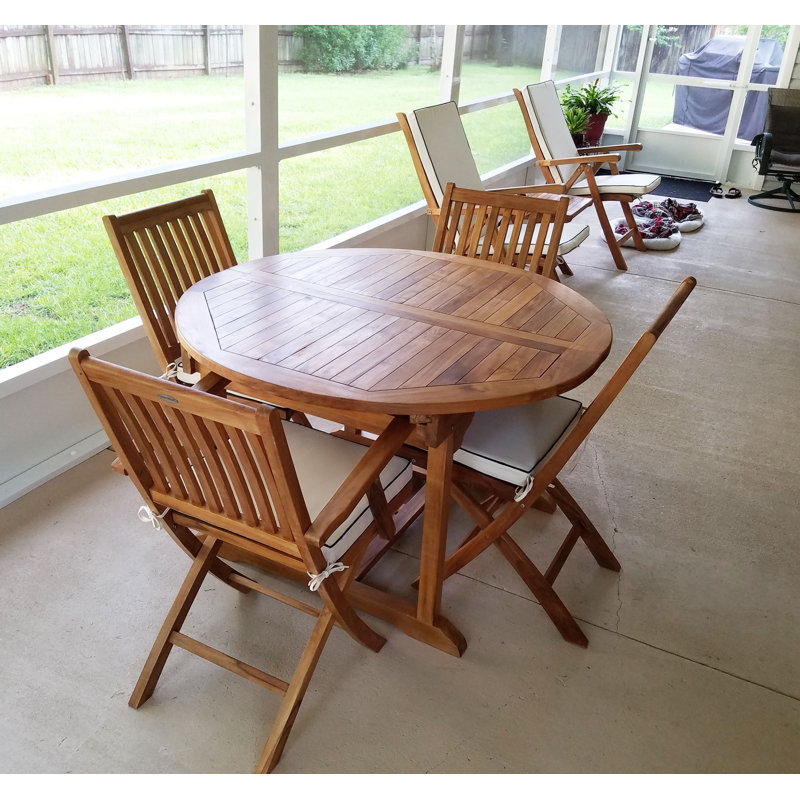 Clarisse Outdoor Round Teak Dining Table