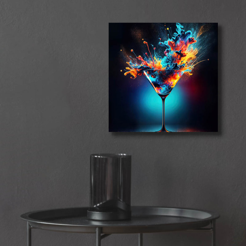  «Colorful Drink» par Rey Klimt, art mural en verre acrylique, H 12 po x l 12 po x P 0,13 po