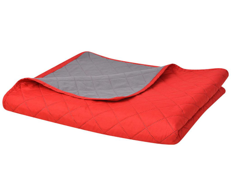 Kleoniki Modern & Contemporary Bedspread, 170 x 210 cm, Red/Grey