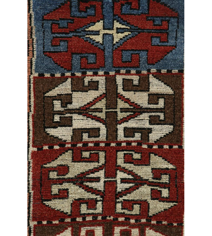 Hand Knotted Wool Area Rug in Red