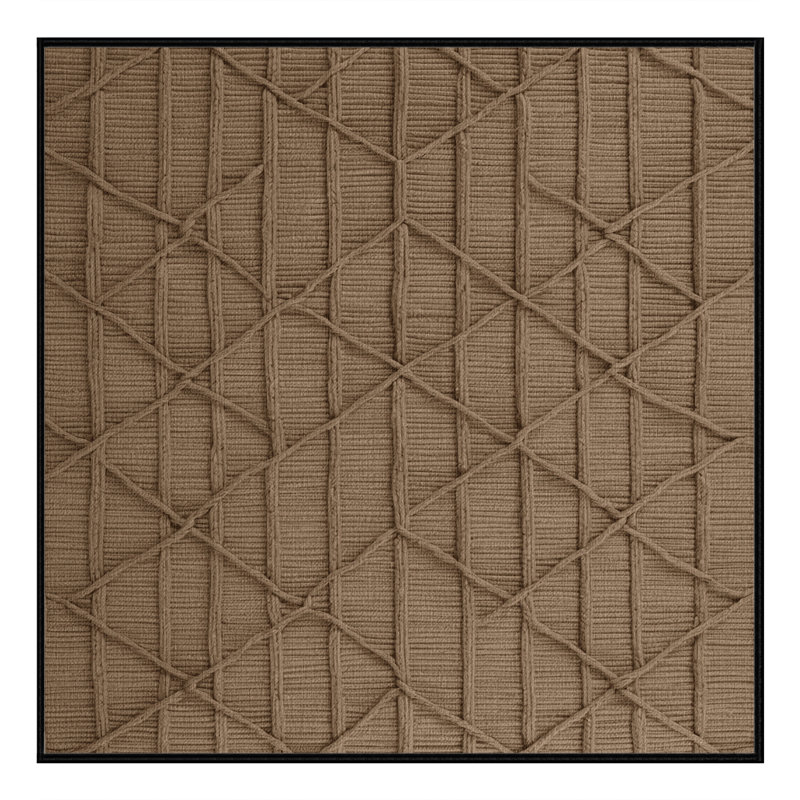 Machine Washable Trellis Brown Area Rug, Square 5'