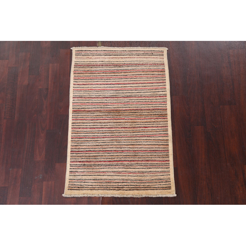 Tapis rayé en laine Gabbeh