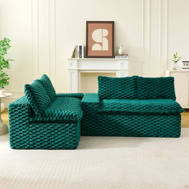 Canapé multifonctionnel en velours Turtle, Vert