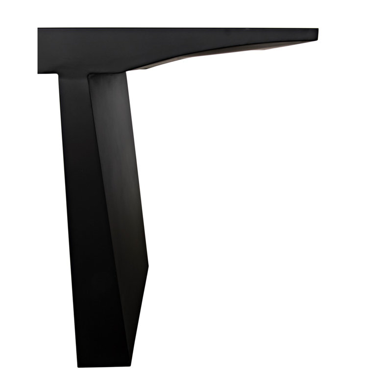 Black Metal and Wood 78'' Industrial Console Table