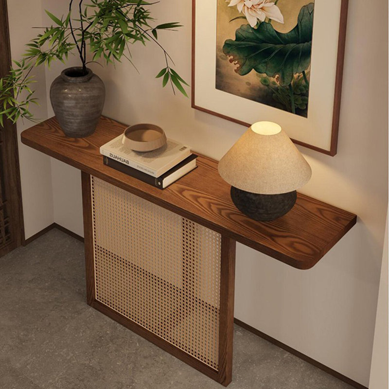 Nouvelle console en bois massif de style chinois, Brun