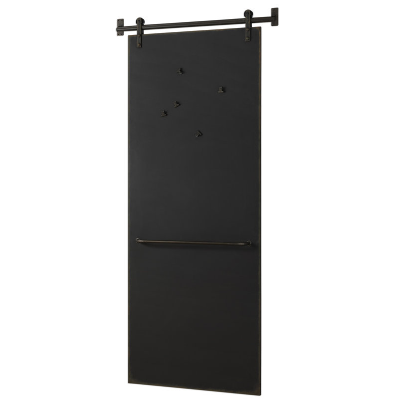 Black Metal Magnetic Chalkboard with Clip Magnets