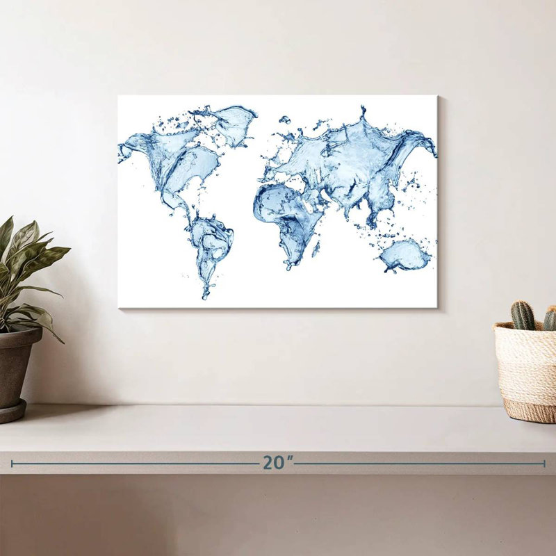Aliaz Splash World Map, 8" H x 12" W