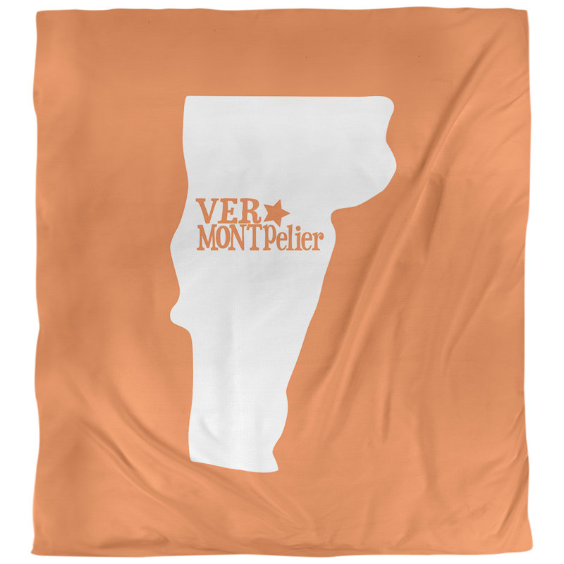 Housse de couette réversible simple montpelier vermont, Housse de couette pour grand lit, Orange, Polyester brossé