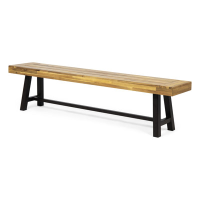 Wood Backyard Seat, 74" Long, Elegant Touch Outdoor Bench In Hue, Crafted From Wood, 74 Inches Length by Latitude Run