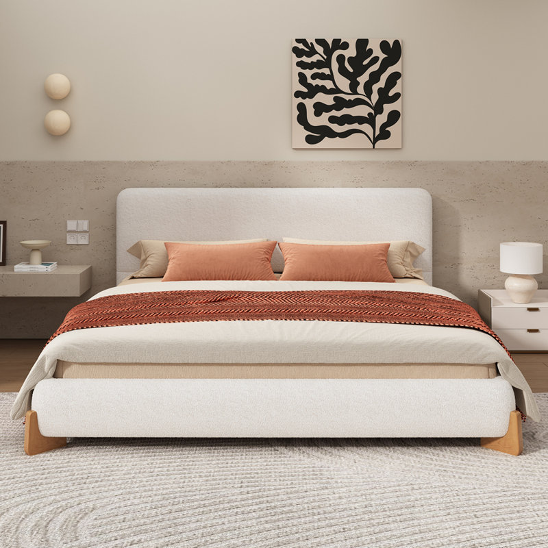 Lit tapissier Elegant Boucle, Très grand lit