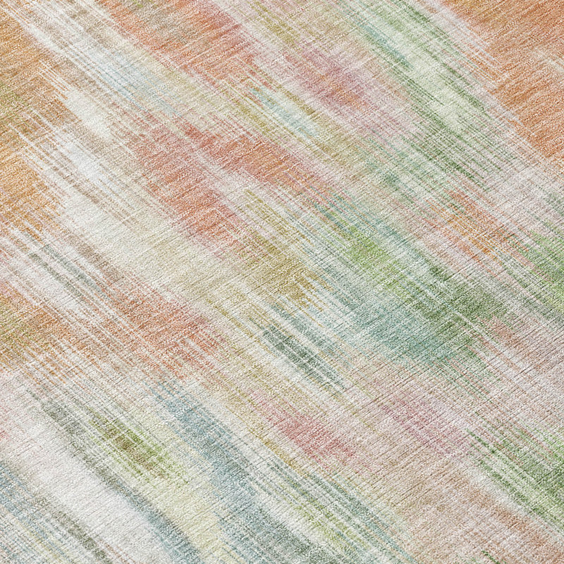 Tapis abstrait intérieur / extérieur lavable à la machine Amanda ACN2129, Rectangle 5 pi x 7 pi 6 po