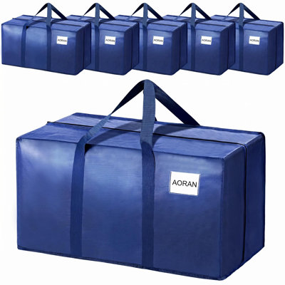  Heavy Duty Moving Bags, Large Storage Totes, Strong Zipper, Comfortable Handles, for Clothes, College Supplies and Home Organization