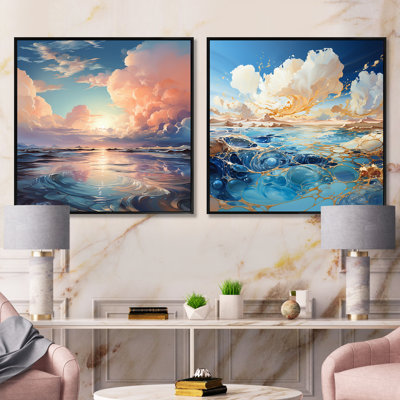 «Clouds Charm», ensemble de 2 collages carrés