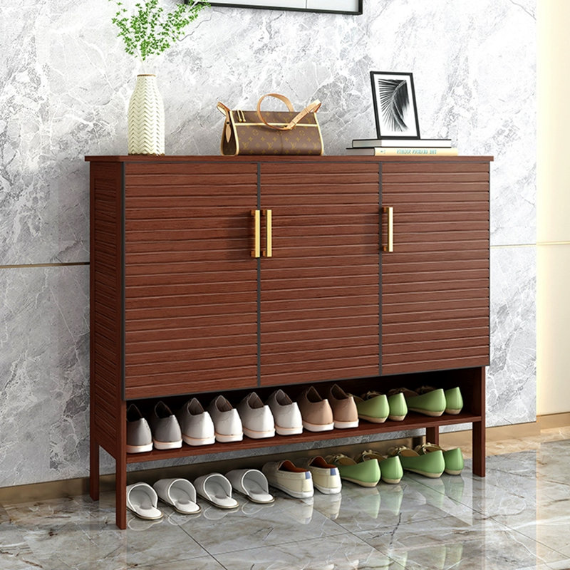 Rangement à chaussures en aluminium noyer