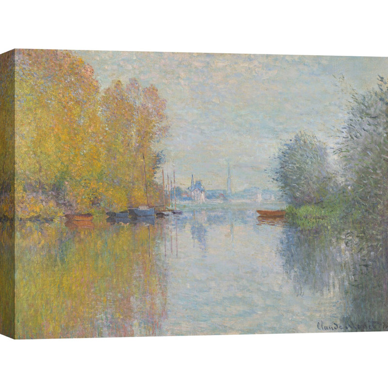 Autumn On The Seine, Argenteuil by Claude Monet - Wrapped Canvas Painting, 50cm H x 70cm W x 4cm D