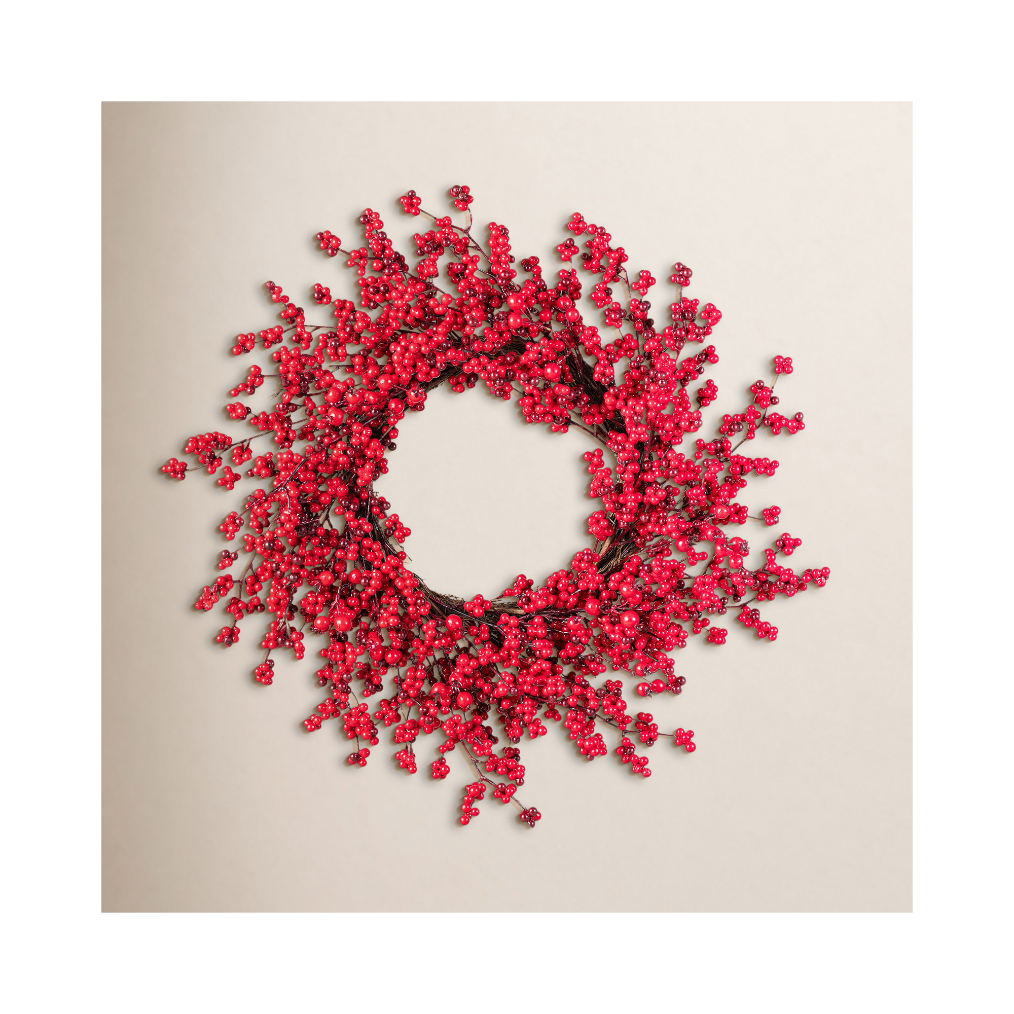 25D" Christmas Mini Red Berries Wreath
