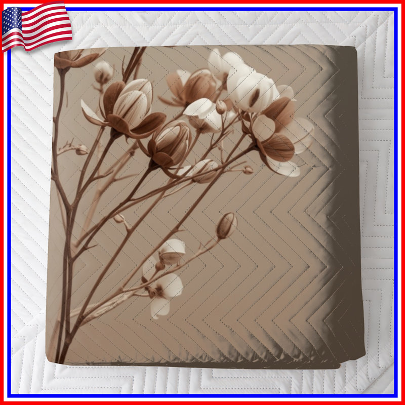 Couvre-lit matelassé beige Magnolia, Double