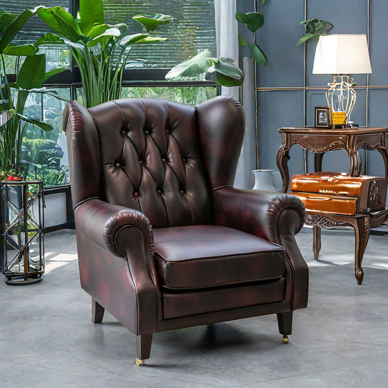 Fauteuil inclinable Deshawna, Similicuir brun foncé