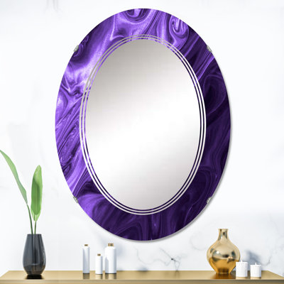 Ultra Violet liquide Art Waves - Miroir mural moderne ovale