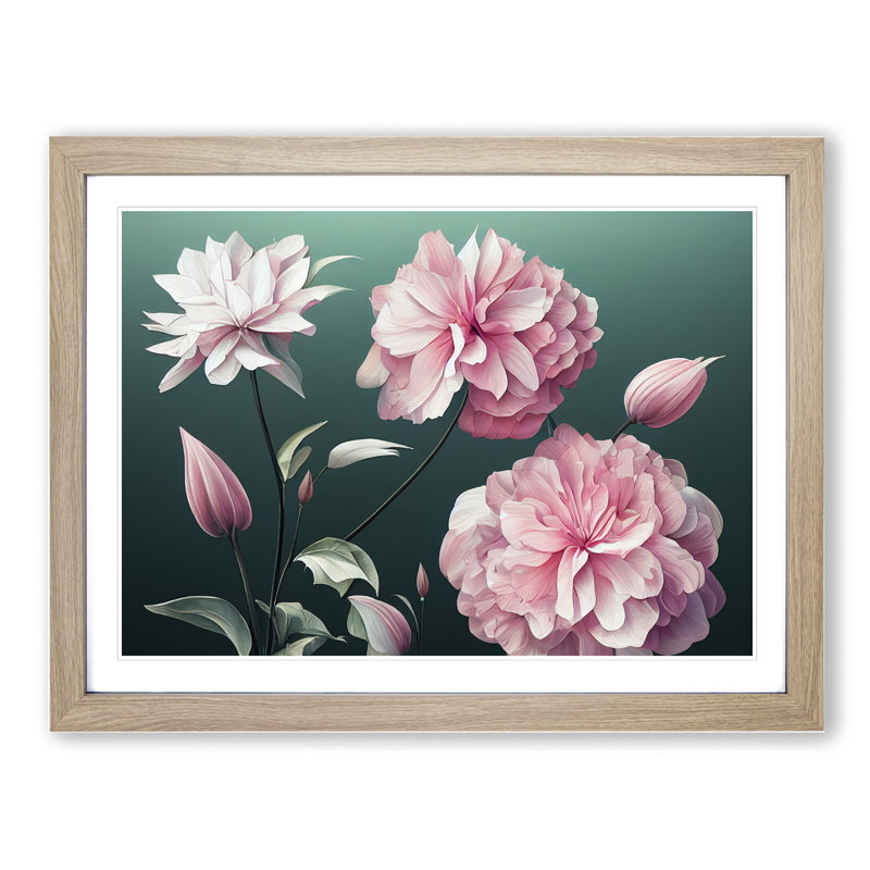 Great Flowers - Print, 46cm H x 64cm W, Oak