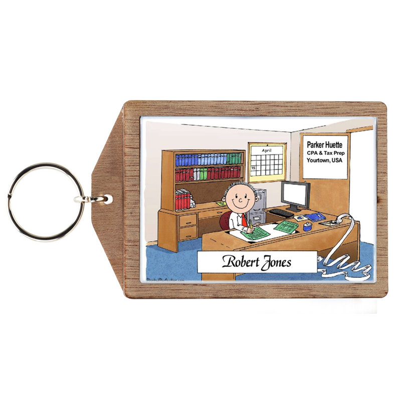 Personalized Accountant - Male Wooden Key Chain, Yes