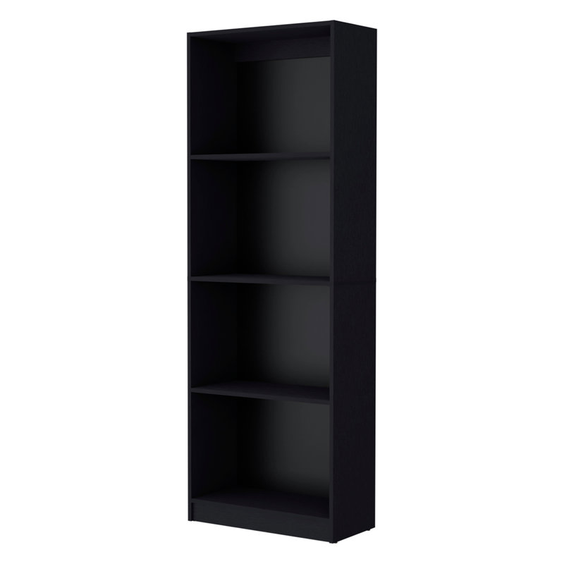 Bibliothèque Sutton avec tablettes de rangement, (4 tablettes) H 71,1 po x l 24,7 po x P 11,7 po, Noir