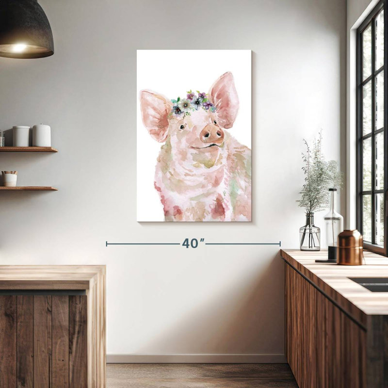 Brampt Flower Crown Pig, 39" H x 26" W