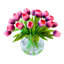 Real Touch Tulip Table Centerpiece In Bubble Glass Vase-336422240