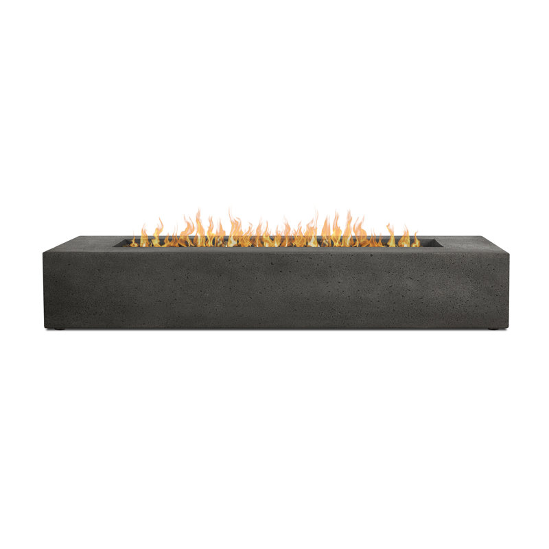La Valle 72" Rectangle Propane Fire Table, Carbon