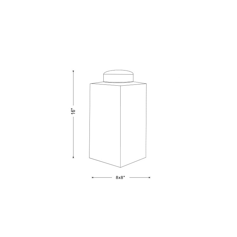 Vase de table en porcelaine céladon / vert, H 16 po x l 8 po x P 8 po