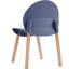 Ensemble de 4 chaises de salle à manger et de salon gris-bleu, pieds en chêne rouge finis à la main pour un attrait esthétique, siège en PP de qualité industrielle résistant aux égratignures, coussins de sol souples, structure ergonomique