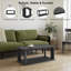 Table basse rectangulaire 48 po, table basse moderne en bois avec rangement, pour salon, bureau personnel (gris)